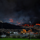 A fire rages at the Sesena dump.